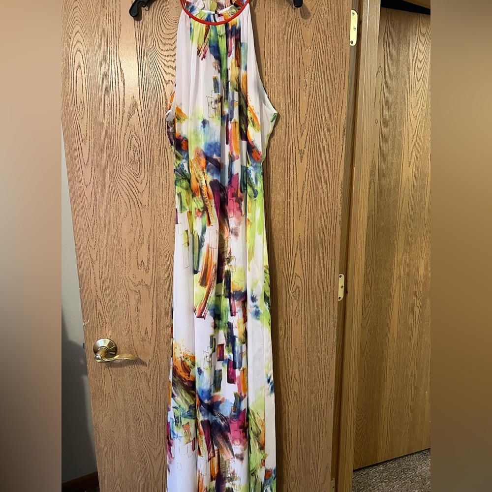 Chetta B Colorful Abstract Maxi Dress
